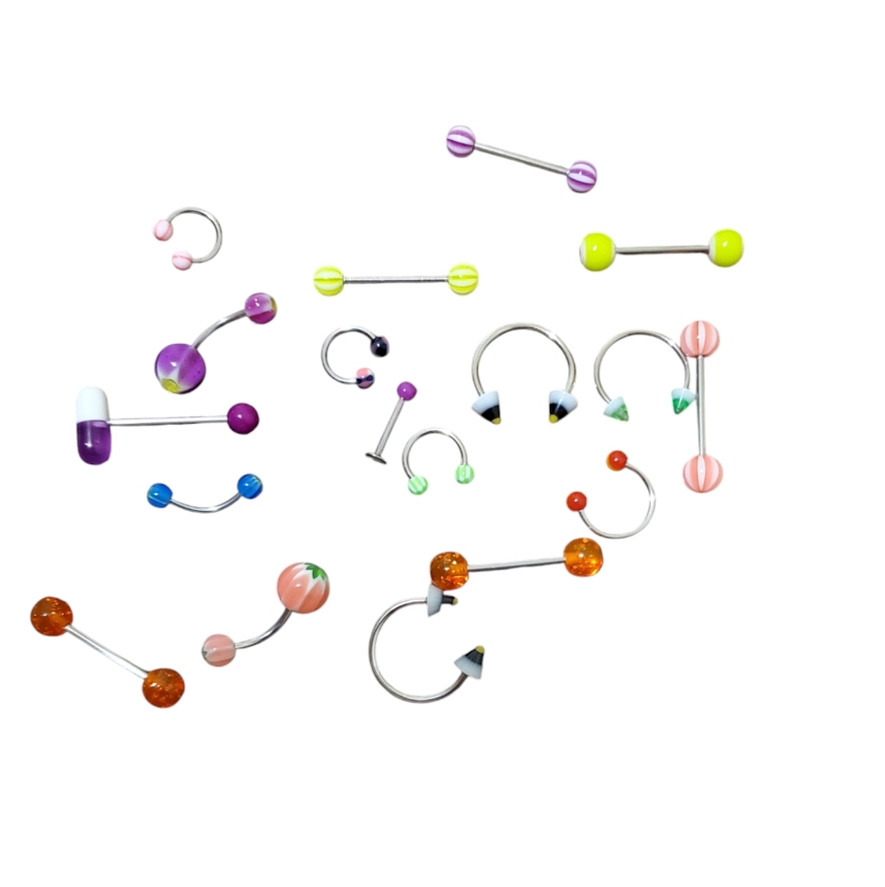 Lot of body piercing jewelry